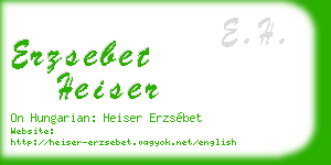 erzsebet heiser business card